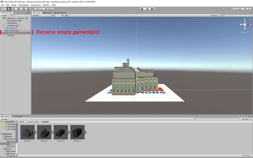 Leantouch_Vuforia_AR In Unity